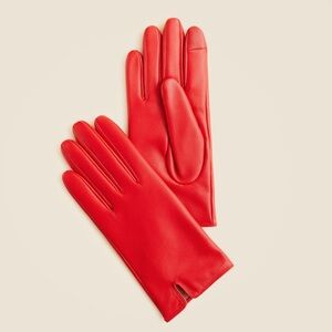 NWT J.Crew Leather Red tech-touch gloves